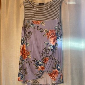 Pink Clover tie front tank. Worn once. Size Medium